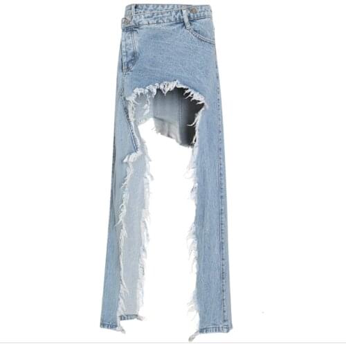 Tassel Denim Women Cowboy Skirt Irregular High Waist Women Skirt 2020 Summer Fashion Casual New