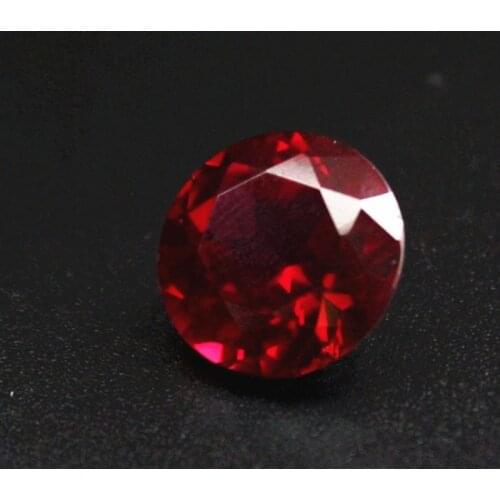 Joanlyn Ruby Round Faceted Gemstone Brilliant Cut Ruby Gem Multiple Sizes to Choose C08R