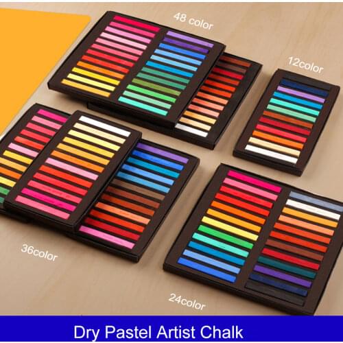 Square Pastel Set 12/24/36/48 Colors Soft Dry Pastel Artist Chalk Pastel Sticks Non Toxic for Office School Art Drawing Painting
