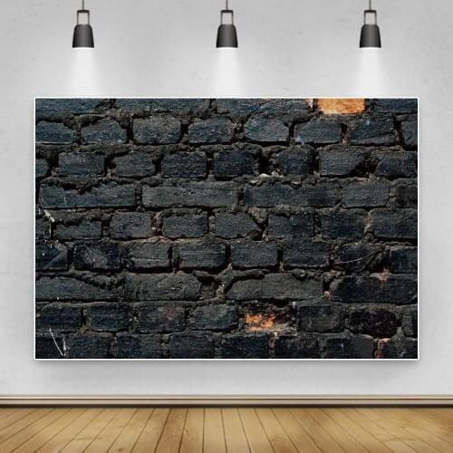 Laeacco Black Vintage Brick Wall Photography Backdrop Baby Shower Newborn Pet Food Photocall Birthday Background Photo Studio