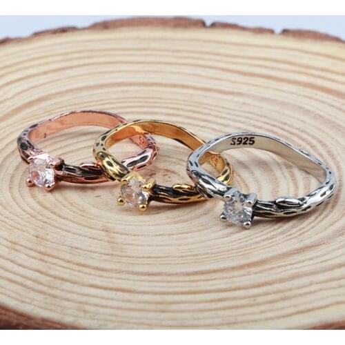 Minimalist Golden Rings Unique Tree Vine Design Geometric Retro Jewelry For Womens Charm Wedding Party Ring Anniversary Gifts