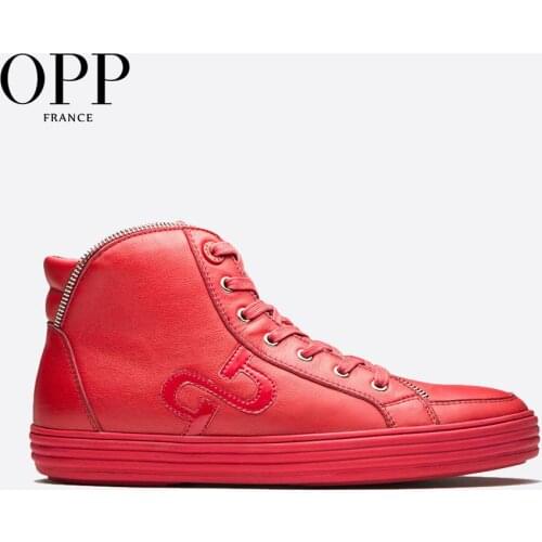 OPP Men Boots Zip Genuine Leather Men Shoes Winter Zipper Boots Men Metal Style Shoes Ankle Boots For Men