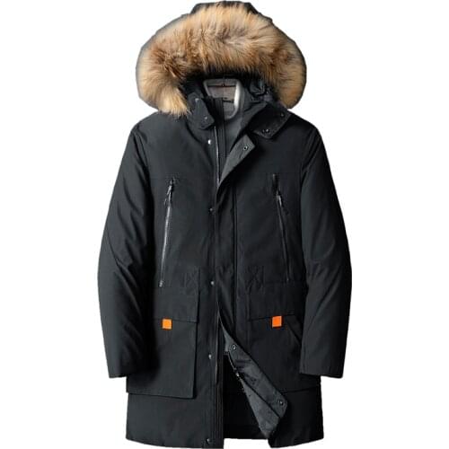 2020 Winter Down Jacket Men Casual Long Parkas Mens Fur Hooded Down Coats Brand Clothing Thick Warm Mens Windbreaker Size 8XL