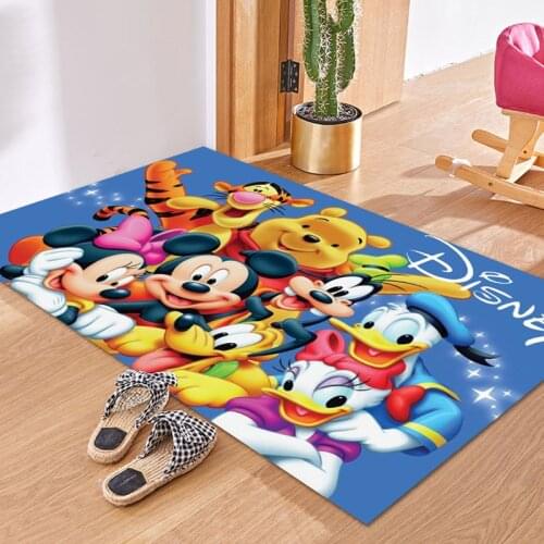 Floor Mat Carpet Disney Series Mickey Minnie Mouse Donald Duck Winnie the Pooh Tigger Chilren Kids Non-slip Mat Home Decoration