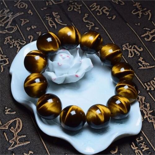 Natural 7A Collection Tiger Eye Bracelet Rosary Beads Bracelets natural stone jade jewelry