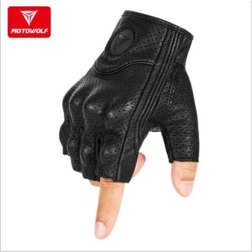 2021 summer New Genuine Leather motocross Motorcycle gloves retro half-finger motorcycle glove rider off-road riding equipment