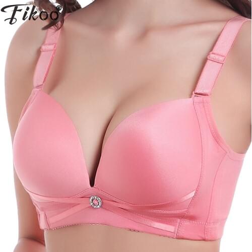 Fikoo Sexy Smooth Wire Free Seamless Bra Thin Cup Big Size Bras No Rims Brassiere for Plus Size Womens #Z003
