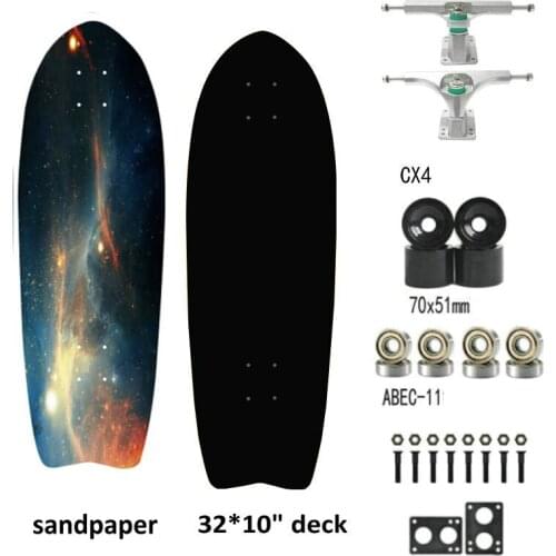 32" Professional Land Surfing Skateboard Single Rocker Big Fish Board Brush Street Substitute Skateboard Dropshipping