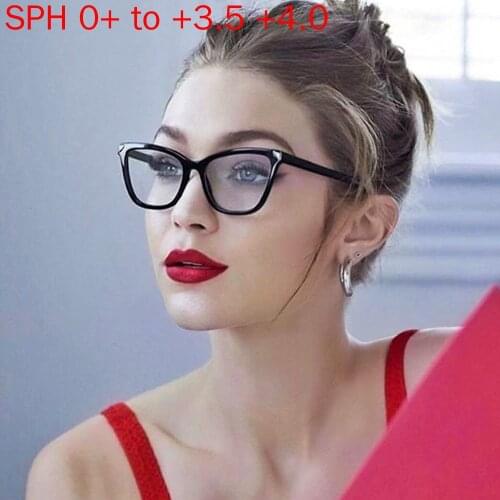 Progressive Multifocal Reading Glasses Women Blue Light Blocking Hyperopia Presbyopia Near Far Sight Cat Hyperopia Diopter NX