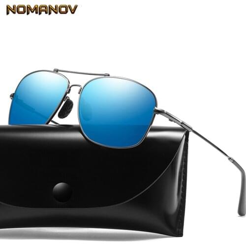 Rectangular Aluminum-magnesium Alloy Sun Glasses Polarized Mirror Sunglasses Custom Made Myopia Minus Prescription Lens -1 to -6