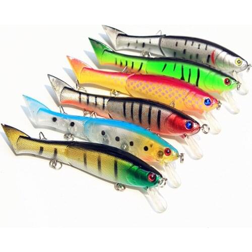 KKWEZVA 1pc 12cm 13..5g Segment Fishing Lure Swimbait Crankbait Hard Bait Fishing Artificial Lures Baits With 2 Treble Hooks