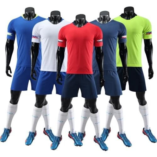 Sport Men Kids Soccer Jersey Uniform Set 100% Polyester Professional Customized Tracksuits Football T-shirt Suit For Boy JB1802