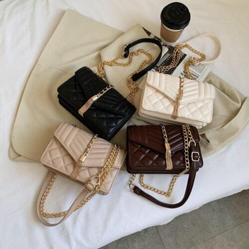 Bag 2021 new fashion net red womens bag foreign style one shoulder messenger bag womens diamond lattice chain small square bag