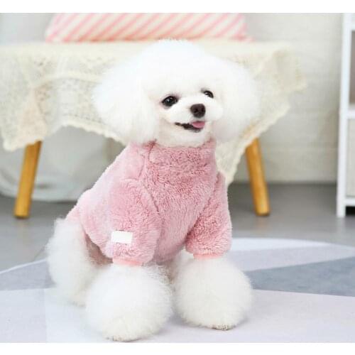 Dog Sweater Round Neck Thickening Warm Pet Two-legged Warm Round Neck Sweater Puppy Costume