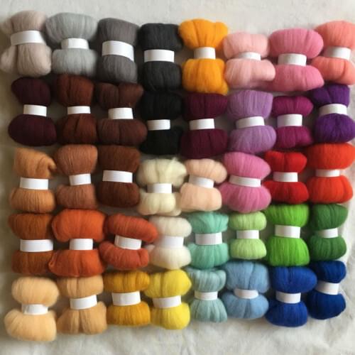 WFPFBEC 40colors wool for felting 70s