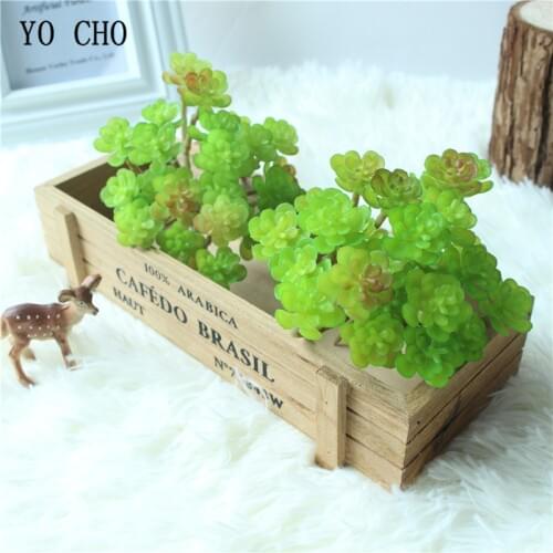 YO CHO 1PC 24 Head High Quality Artificial Lotus Succulent Plants DIY Real Touch Fake Flower For Home Mexican Party Decoration
