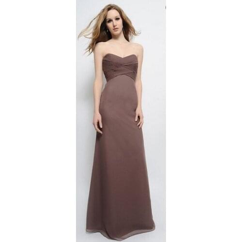 Free shipping new pageant dress 2016 plus size brides maid dress vestidos de fiesta formal long brown chiffon Bridesmaid Dresses