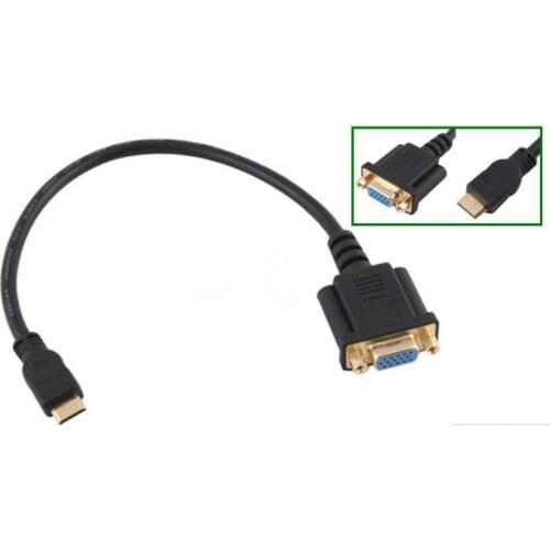 1FT 0.3M Mini HDMI Male to VAG HD15 Female M/F Connector Adapter HDTV Cable 30cm