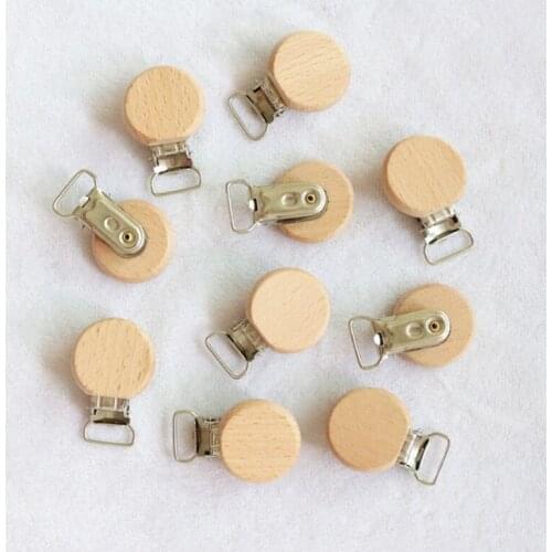 1pc Pacifier Chain Clip Wood Teething Chain Clip Baby Teether Soother Holder