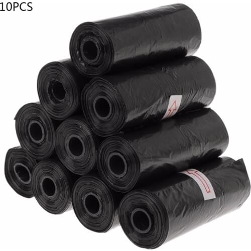 10 Roll/Set Garbage Bag Degradable Pet Dog Waste Poop Shit Trash Home Kitchen Waste Organizer Black Bags Pet supplies C42