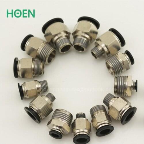 20pcs a lot 10mm thread 1/2" air straight hose pneumatic fitting PC10-04 One touch tube quick pipe connector PC10-01 PC10-02
