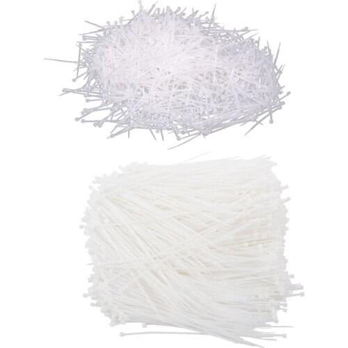 2000 Pcs White Cable Nylon Zip Ties Self Locking Cable Zip Tie Fastener, 1000 Pcs 60Mm x 2Mm & 1000 Pcs 3Mm x 150Mm