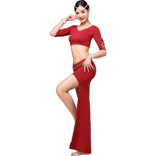 2018 Fashion Women Dancewear Belly Dance Costume Set Modal Dress Top and Skirt Girls Belly Dance Clothing for Sale