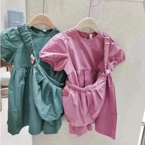 2021 Korean style girls dress fashion summer cotton girls dresses 1-6 years A695