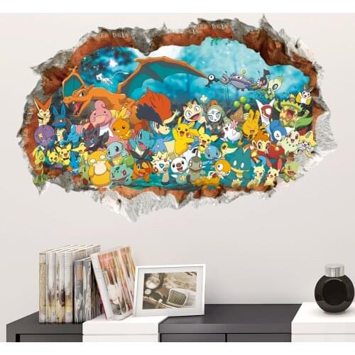 3d Game Pokemon Go Wall Sticker Decals Decor Art Vinyl Kids Baby Nursery Mural Diy Poster Children Room Decorations