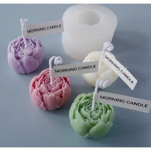 3d Crimping Flower Bud Rose Silicone Mold Rose Flower Aromatherapy Scented Candle Mold Resin Mould Fondant Cake Decoration Molds