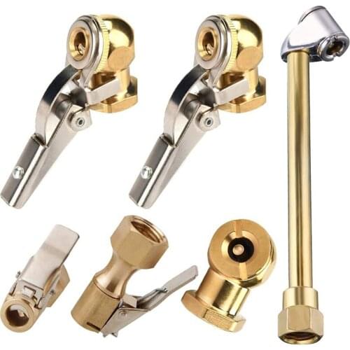 6Pcs 1/4 Inch Air Chuck Set - FNPT Dual Head Air Chuck, Open Flow Chuck, Closed Ball Air Chuck, Flow Straight Tire Chuck