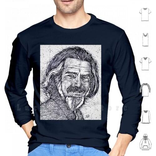 Alan Watts - Ink Portrait hoodies long sleeve Alan Watts Watts Alan Tao Zen Buddha Buddhist Buddhism