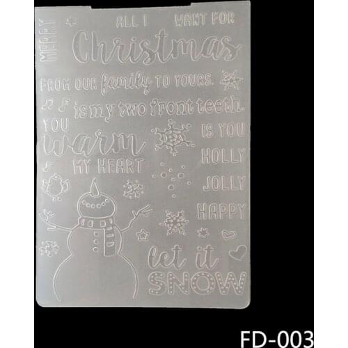 AZSG Christmas Snowflake Snowman Embossing Plates Design DIY Paper Cutting Dies Scrapbooking Plastic Embossing Folder