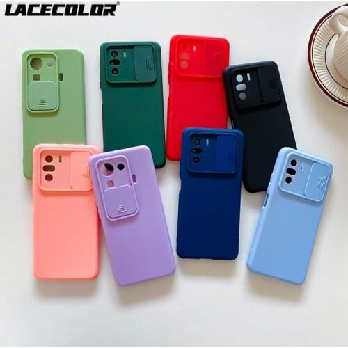 Slider Camera Lens Protection Case For Xiaomi Redmi Note 10 9 Pro 8 T 9S 10S 9C Mi 11 Lite 10T POCO X3 NFC F3 Solid Color Bumper
