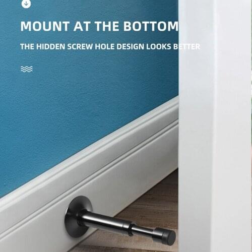 Hydraulic Buffer Door Stopper,Pure Copper And Aluminum Alloy Floor Door Stops,Wall-Mounted Bumper,Non-Magnetic Hardware