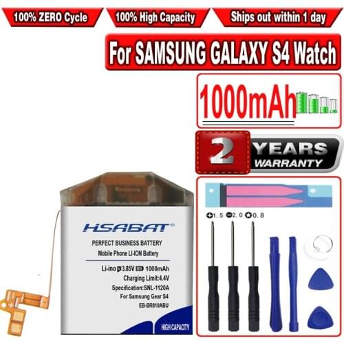 HSABAT 1000mAh EB-BR810ABU EB-BR170ABU Battery for SAMSUNG GALAXY S4 Watch 42mm SM-R810 SM-R815 Batteries