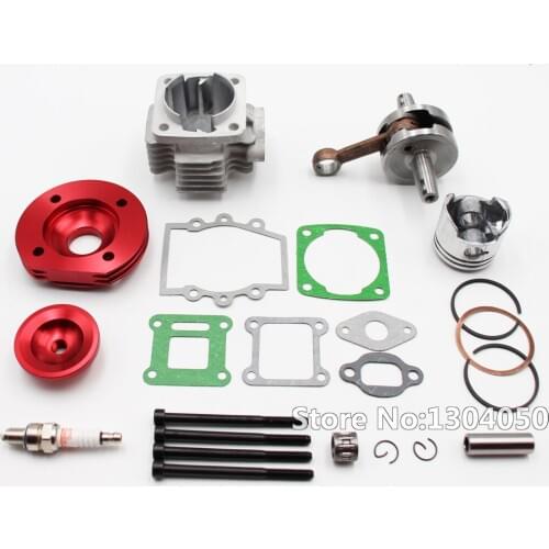 44MM BIG BORE TOP END KIT FULL CIRCLE CRANK SHAFT FOR ATV POCKET BIKE 49CC 2 STROKE STAGE 2 RED