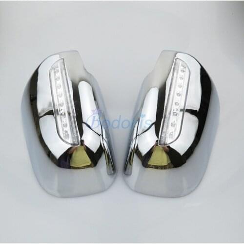 Door Rearview Caps Shells Trim Car Side Mirror Covers Overlays Caps With LED Lamp For Hyundai Tucson 2005 2006 2007 2008 2009