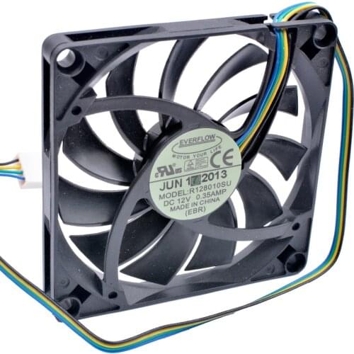 R128010SU brand new original 8cm 80x80x10mm 8010 DC12V 0.35A 4 lines pwm computer motherboard ultra-thin cpu cooling fan