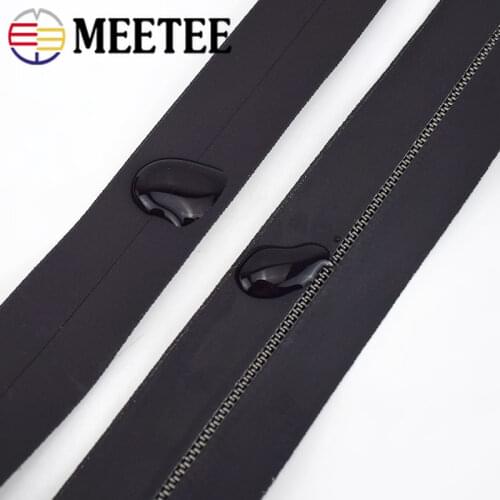 Meetee 2/4M 3# 5# Waterproof Zippers Invisible Nylon Zipper for Sewing Outdoor Jacket Bags Suitcases Coil Zips DIY Accessories