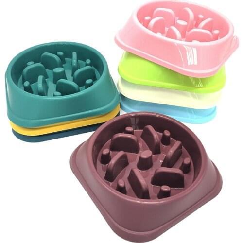 Nontoxic Fun Slow Feeder Dog Bowl Food Nonslip Pet Eat Slow Feeding Bowl Maze Interactive For Large Medium Small Dogs Dishes