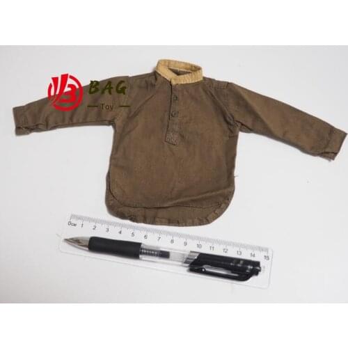 1/6 Action Figures model Round neck Khaki shirt