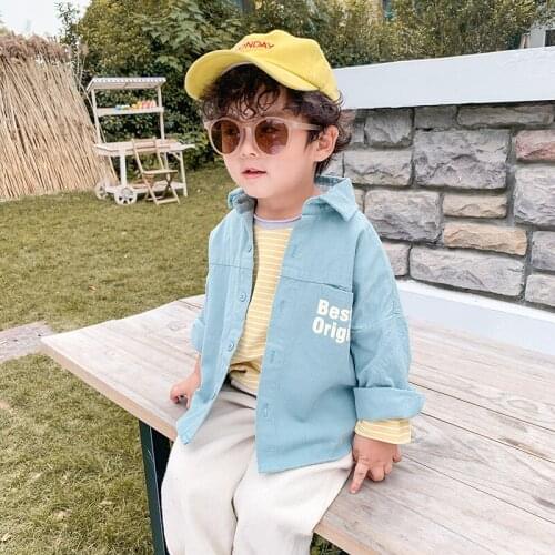 Modis Boys Girls Blouse Kids Tops Tee Spring Cotton Long Sleeve Letter Girl School Blouse 2-8Y Shirts for Girls Children Clothes