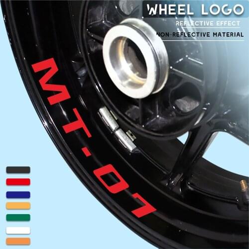 Motorcycle sticker waterproof decorative wheel stripe logo with reflective MOTO inner ring decal for YAMAHA MT-07 MT07 mt 07