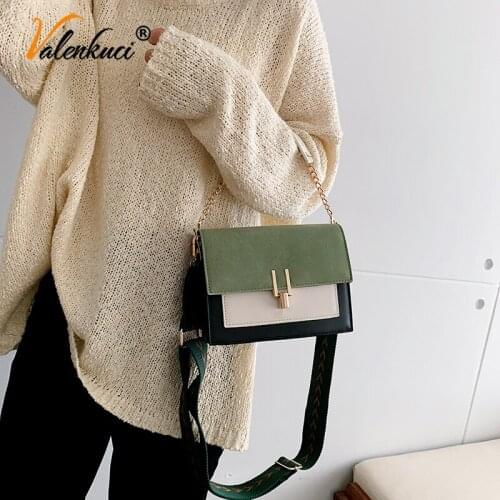 New mini handbags women fashion ins ultra fire retro wide shoulder strap messenger bag purse simple style Crossbody Bags
