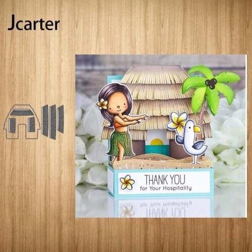 New Design Metal Cutting Dies Straw House Craft Stencil Diy for Scrapbooking Handmade Card Make Paper Shape Album Decor Model