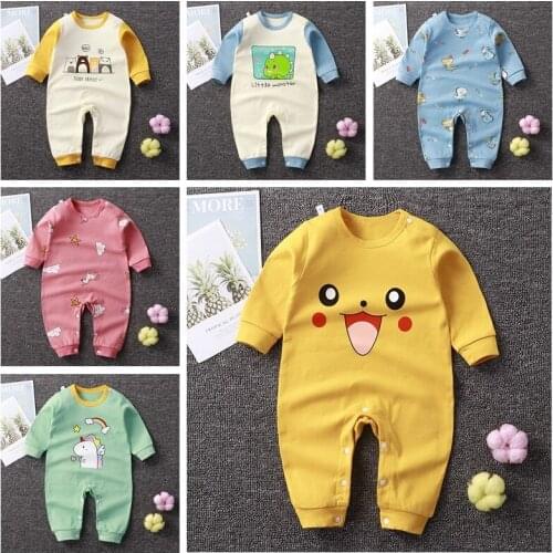 Autumn Newborn Baby Long Sleeve Pajamas Casual Cute Toddler Baby Jumpsuit Infant Onesie Baby Girls Clothes Cotton Newborn Romper