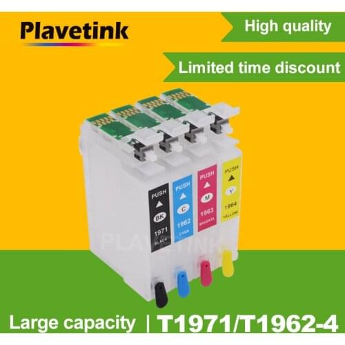 Plavetink T1971 Refillable Ink Cartridge For Epson T1961 T1951 XL Expression XP 101 201 211 401 204 104 214 411 WF-2532 Printers