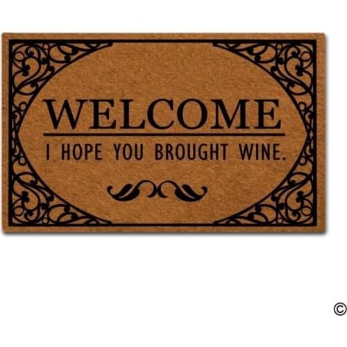 Doormat Funny Entrance Floor Mat Welcome I Hope You Brought Wine Indoor Decorative Doormat Floor Mat Top