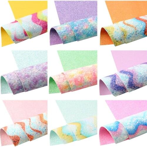 Paint Faux Leather Sheets Lace Double Side Synthetic Leather Fabric For Bows Bags Wallet Earring Scrapbook DIY,1Yc20915